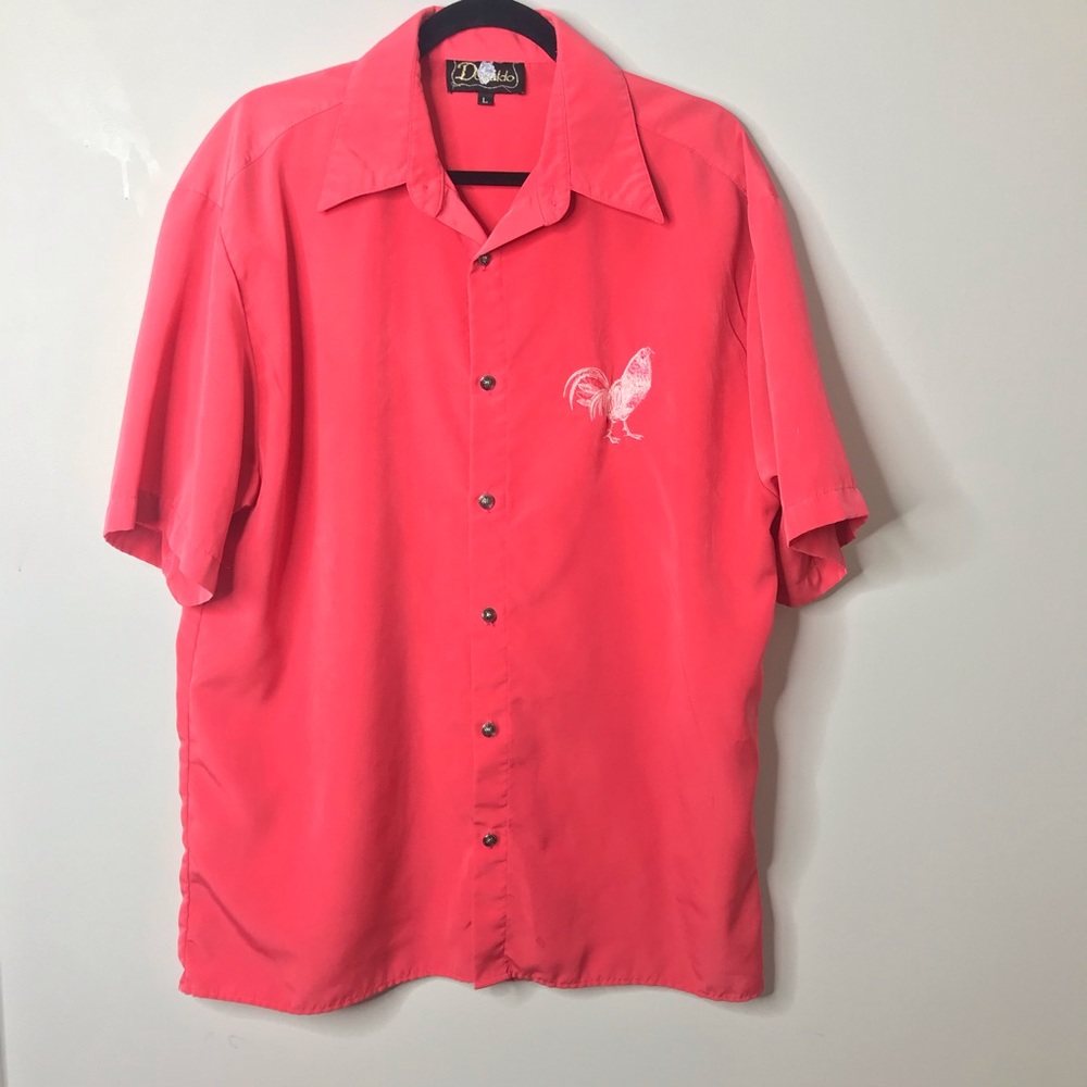 Vintage Rooster Donaldo Button Up Shirt L Pink